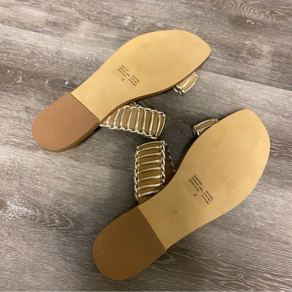 Seychelles | Meantime Slides in Vacchetta/Platinum Metallic Leather Size 9 NEW - Picture 6 of 11